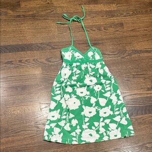 Aeropostale women’s extra small Green and White Floral Dress used y2k